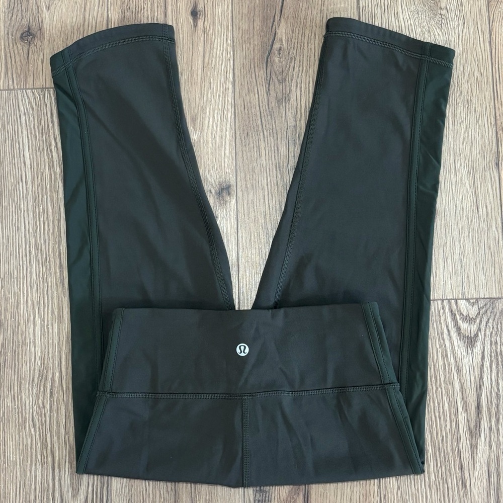 Lululemon Squad Goals Crop Leggings 17" Size 4 In Dark Olive Green